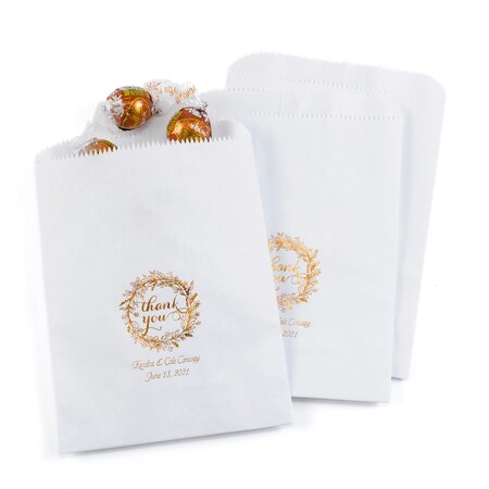 Hortense Hewitt Rustic Wreath Treat Bags, White - Personalized 42272P